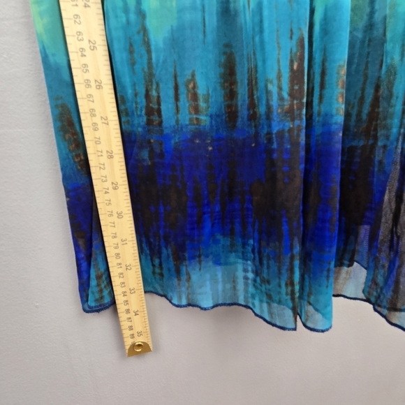 RUBY ROX Vintage Y2K Slinky Babydoll Dress Blue Green Womens Sz L Fairy Grunge - Picture 10 of 15